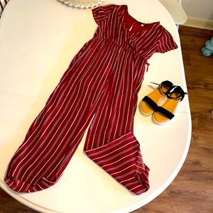 Francesca’s Anesa Striped Jumpsuit